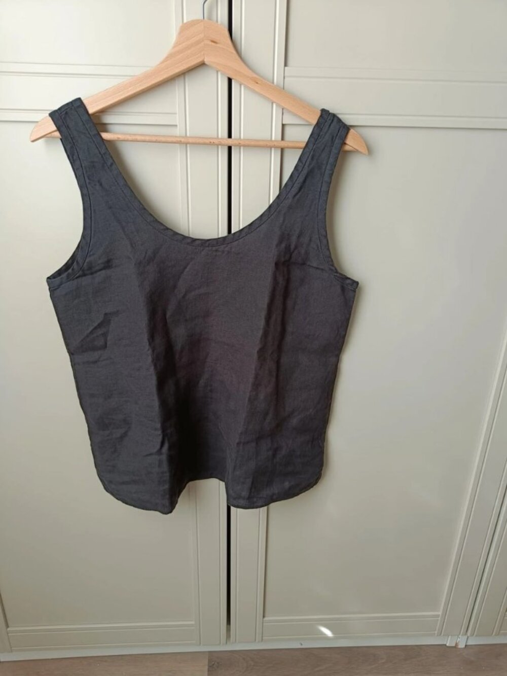 Women's Black Linen Tank Top Size S